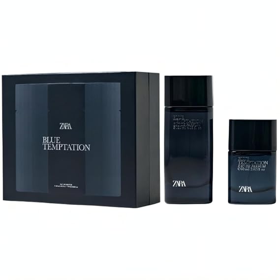 Zara Blue Temptation Set Perfume for Men Amber Fougere Fragrance Scent Eau de Parfum EDP 120ml (4.05 fl. oz) + 60ml (2.03 fl. oz)