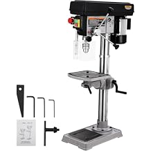 13-Inch Mini Drill Press Table, Variable Speed 288-3084 RPM,7.5 Amp 120V, Cast Iron Benchtop Drill Press with 0-45 Tilting Worktable for Wood and Metal