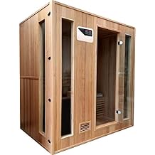 Canadian Hemlock Wood Traditional Swedish 72" 4 Person Indoor Sauna Spa, with 6KW Wet or Dry Heater, Rocks, and Water Bucket