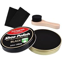 3 Set Shoe Polish 100ML | w/Brush & Cloth | Non-Greasy Leather Conditioner for Instant Shine on Shoes & Boots