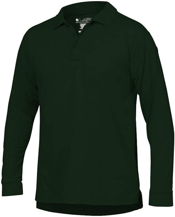 LAPG Men's Operator Tactical Long Sleeve Polo Shirt, Lightweight Anti-Wrinkle Moisture-Wicking Uniform Polo for Men