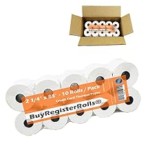 (10 Rolls - 50 GSM) 2 1/4 x 85 Thermal Paper Receipt Rolls 2.25 x 85 ft, POS/Cash Register, Fits All Credit Card Terminals, Verifone VX510 VX570 FD50 T4220