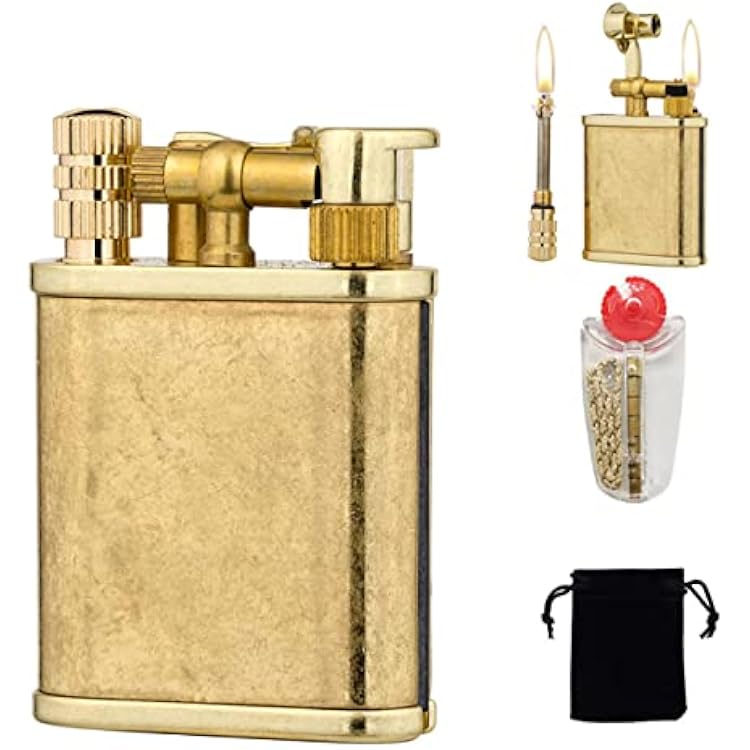 2 in 1 Antique Style Kerosene Lighter, Reusable Metal Wheel for Collection & Gift