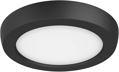 Nuvo Lighting 621701 Blink Pro - 9W CCT Selectable LED Round Edge Lit Flush Mount in Utilitarian Style-0.67 Inches Tall and 5 Inches Wide, Finish Color: Black