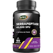 Oxify Serrapeptase 40,000 SPU | 180 Capsules | Gluten-Free, Non-GMO | Supplement Made in USA