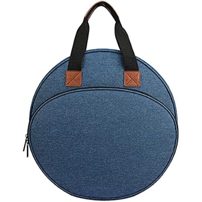 Shinyzone Cross Stitch Storage Bag Blue,Embroidery Projects Bag,Sewing Crafts Storage Tote Bag,Knitting Bags with Zipper Pockets Organiser for Embroidery Hoops,Charts and Threads