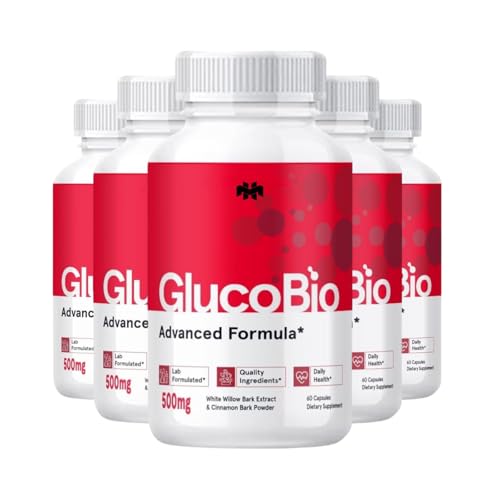 GlucoBio Health and Wellness Support Capsules Gluco Bio Pills, Gluco Bio Natural Vitamin Overall Health and Wellness Glycogen Support Supplement, BioGluco Multivitamin Capsules 300 Capsules, 5 Pack