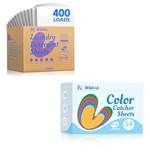 Laundry Detergent Sheets Lavender (400 Loads) & Color Catchers for Laundry (54 Count 1 Pack)