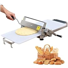 Dough Sheeter Machine, Stainless Steel Manual Roller, Adjustable Thickness 0-25mm for Pizza, Croissants, Pastry and Fondant, Tabletop Design TypeA