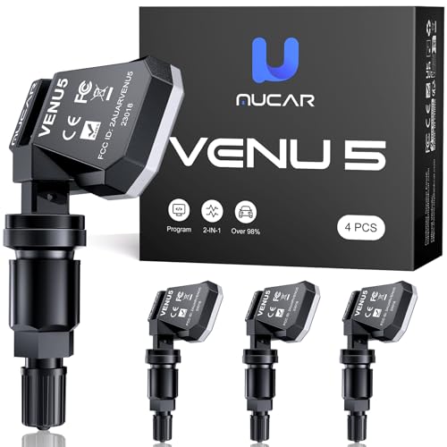 MUCAR TPMS Sensor 4PCS MUCAR VENU5 Tire Pressure Sensor,Universal 2-in-1 433315MHz OEM TPMS Sensor, Un, Fits 98% Vehicles