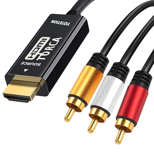 HDMI to RCA Cable 10FT with IC, HDMI Male to 3-RCA AV Cable Video Audio Component Converter Adapter 1080P Cable for TV HDTV DVD