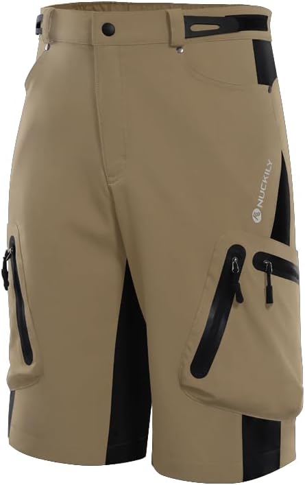 Mens Bike Shorts, MTB Cycling Shorts Loose Fit Lightweight Stretch Cargo Shorts for Riding Hiking Fishing Golf