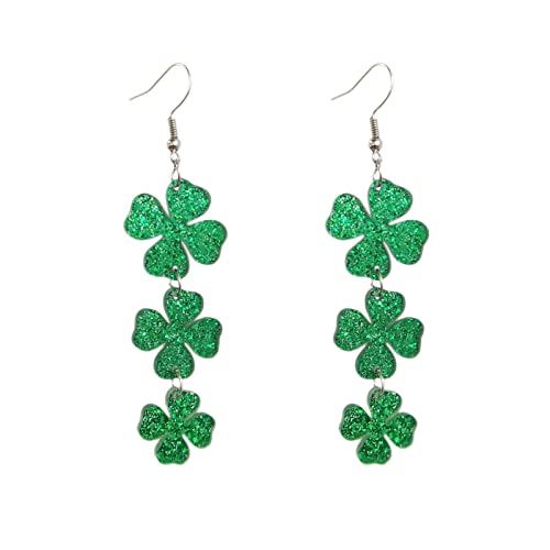 ROSTIVO Shamrock Earrings for Women St. Patricks Day Earrings Clover Dangle Earrings