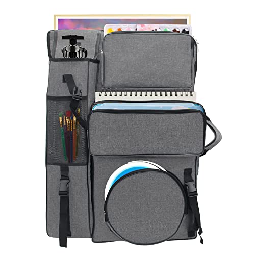 Boyistar Art Portfolio Carry Bag 20 x 26, Canvas Art Portfolio Backpack Traveling Outdoor Drawing Portfolio Case Large Capacity Artist Carrying BagTote Bag for Drawing Board, Screen, Accessories