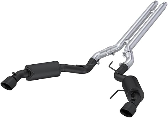 MBRP S7277BLK 3" Cat Back, Dual Split Rear, Street Version Exhaust System with 4.5" Tips (Black Coated)