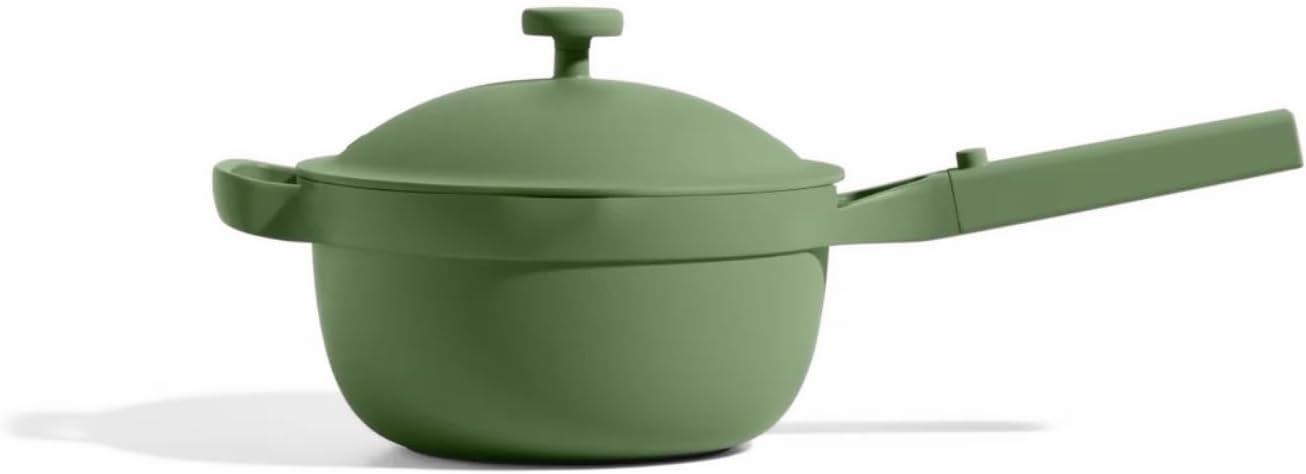Our Place Perfect Pot - Mini. Nonstick Ceramic Sauce Pan with Lid | Versatile Cookware for Stovetop and Oven | Steam, Bake, Braise, Roast | PTFE and PFOA-Free | Toxin-Free, Easy to Clean | Sage