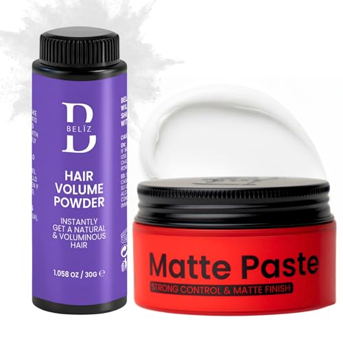 Styling Hair Powder & Matte Paste Set Volumizing, Texturizing & Sculpting Strong Hold, No Shine For Fine, Thinning & All Hair Types
