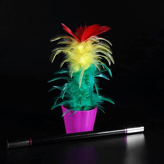 SUMAG Deluxe Appearing Flower Magic Tricks Wand to Feather Flower Bouquet Magic for Magicians Close up Illusions Gimmicks Mentalism Props