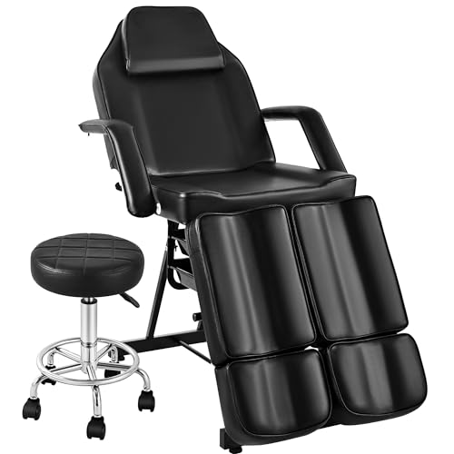 Tattoo Chair for Client,Tattoo Artist Chair Split Legs Rolling Stool, SpaChair Facial Beds for Esthetician Bed, Professional Beauty for Facial Spa Beauty Spa Salon Equipment