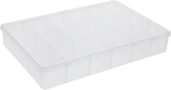 Hobby Lobby Clear Plastic Craft Organizer, 7" x 10.38" | 16 Small Compartments, 1 Large Compartment