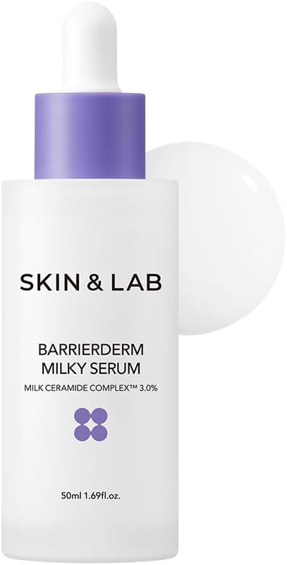 Skin & LAB Official Skin & Love Barrier DARM, Milky Serum, 1.7 fl oz 50 ml, 5 Types of Ceramide, Formulated with Squalane, Moisturizing Beauty, Emulsion Type, Korean Cosmetics