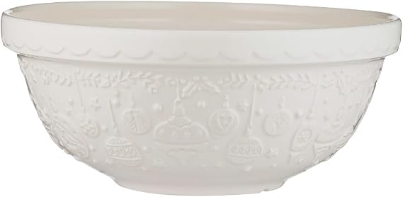 Mason Cash Deck the Halls S18 (2.85 Qt.) Mixing Bowl - Cream