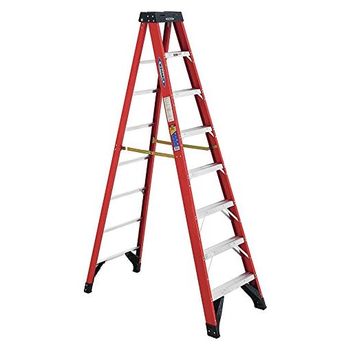 Werner Stepladder,Fiberglass,8 ft. H,375 lb Cap 6308