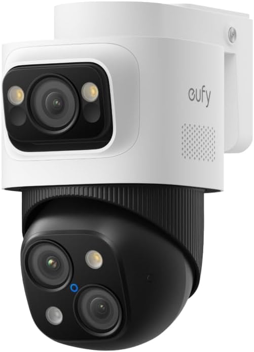 eufy Security PoE Bullet-PTZ Cam S4, 4K UHD, Add-On Cam | Requires eufy NVR, Triple Lens, 360 Coverage, 8X Hybrid Zoom, AI Tracking, Red & Blue Light, PoE Plug & Play, 24/7 Recording