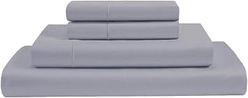 100% Giza Egyptian Dreams Cotton, [4 PCs] 25" Extra Deep Pocket Bed Sheet Set, Giza-Cotton-My-Sheets-&-Pillow-Cases, Finest Long Staple, Soft Sateen Weave |King, Light Grey|