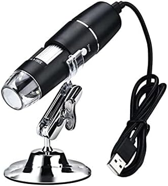 Digital Microscope, 50-1000x Magnification Endoscope with 8 LED Light, Metal Stand, USB 2.0 Compatible with Mac, Windows, Android, Linux