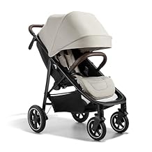 Baby Jogger City Mini Air Lightweight Stroller, Compact Baby Stroller with All-Terrain Wheel Suspension Adjustable Seat with Calf Support Compact Fold, Frosted Ivory