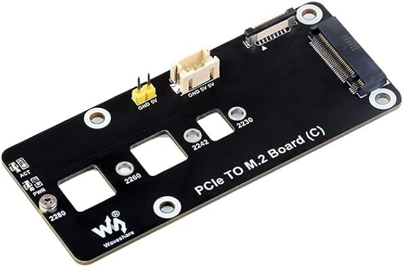 PCIe to M.2 NVMe SSD Adapter Board C HAT Pi5-PCIe-2280-2242-2230 for RPi5, PCIe-TO-M.2-Board-C