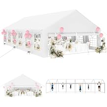 YITAHOME 20x40FT Party Tent Heavy Duty PVC Wedding Event Shelters White Upgraded Galvanized Ripple Canopy with Large Roof Removable Sidewalls & 3 Storage Bags 600D Oxford Commercial