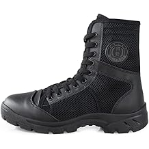 QUNLON Men's Military Tactical Boots Lightweight Hiking Boots Patrol Work Boots with Side Zipper Model-307