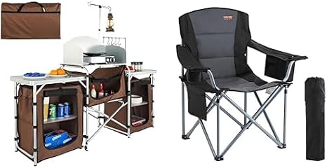 VEVOR Camping Kitchen Table & Oversized Chair Set