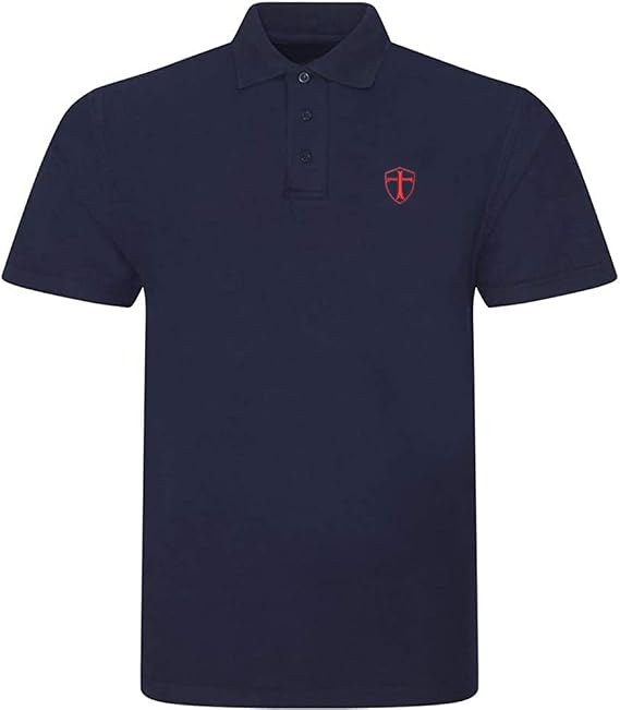 Men's Casual Polo Shirt Knights Templar Shield Red Cross Embroidered Short Sleeve Golf Polo-Shirt
