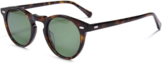 Vintage Round UV400 Sunglasses Handmade Acetate Circle Rim Shades