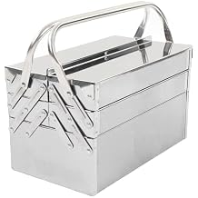 Cantilever Tool Box Organizer, Heavy Duty Metal Cantilever Tool Box Retractable 3 Layer 5 Tray Tote Box for Workshops (420)
