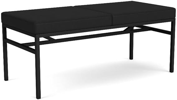 Avon Reception Waiting 2 Seat Bench 550 LB Capacity/Black Steel/Black