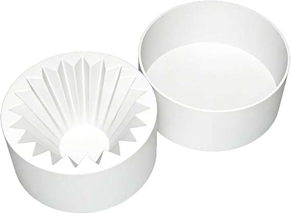Coffee Filter Paper Holder Compatible with XBloom Studio, Flat Bottom Filter Storage Organizer for 155mm Wave Filters with Dust Cover (White)