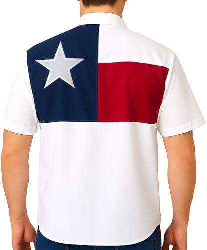 Mens Texas Flag Fishing Shirts Short Sleeves