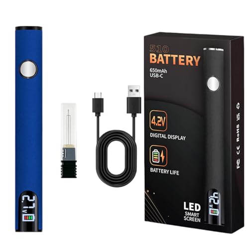 Rechargeable Thread Burner kit, Digital Thread Zapper Tool Burning Pen,Knitting & Beading Thread Burning Tool for String, Leather Craft, Sewing Blue