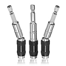 Mesee 3 Pieces Magnetic Pivoting Bit Tip Holder 1/4'' Hex Shank Quick Change Screwdriver Bit Holder Extension Bar Magnetic Screw Drill Tips Holder Extender Rod Bendable in 20 for Corners Tight Spots