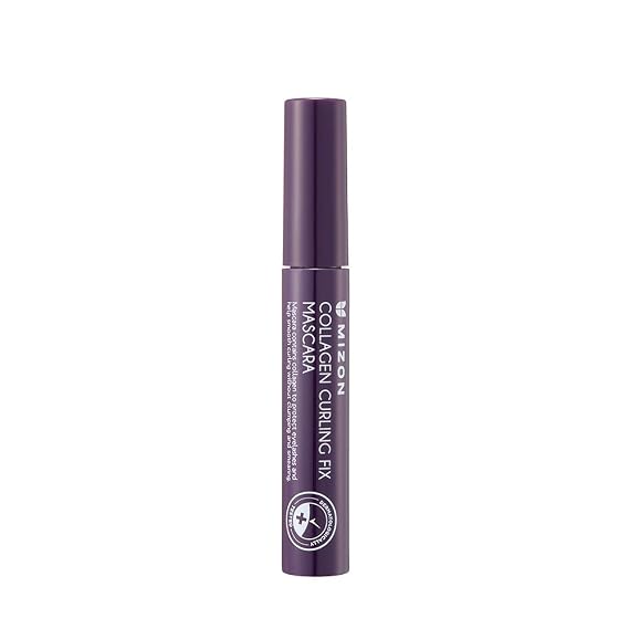 MIZON Collagen Curling Fix Mascara long lasting no smudges high volume korean make up with skincare benefits (0.20 oz)