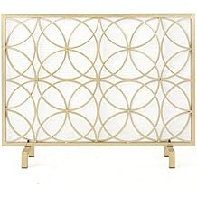 Christopher Knight Home Valeno Single Panel Iron Fireplace Screen, Gold