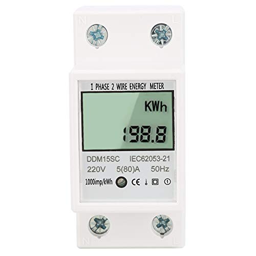 Single Phase Energy Meter, LCD Digital Display Single Phase Din Rail Electronic Energy Electronic KWh Meter