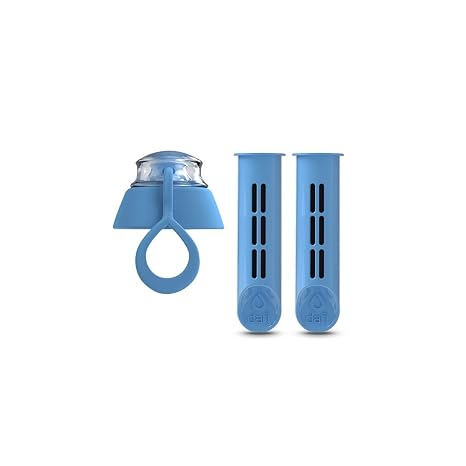 DAFI Water Bottle Filters and Cap Replacements Blue, 2-Pack