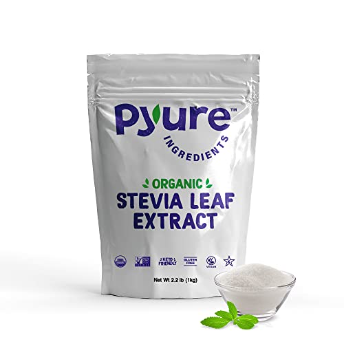 Pyure Organic Stevia Sweetener Extract Powder, Reb A 98%, Non-GMO, Bulk Ingredient, 1 Kg OrganicNon-GMO
