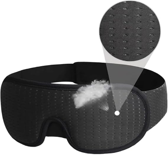 Comfort+ Advanced Ergonomic Sleep Mask, Premium Low Rebound Memory Foam, Soft Breathable Fabric, Super-Soft Nose Baffle for 100% Light Block, Large Zero Pressure Eye Cavities