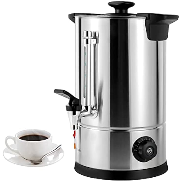 Commercial Grade Stainless Steel Percolate Coffee Maker with Adjustable Temperature, Double Wall Electric Coffee Urn Hot Water Urn for Catering, 8L2.11gal